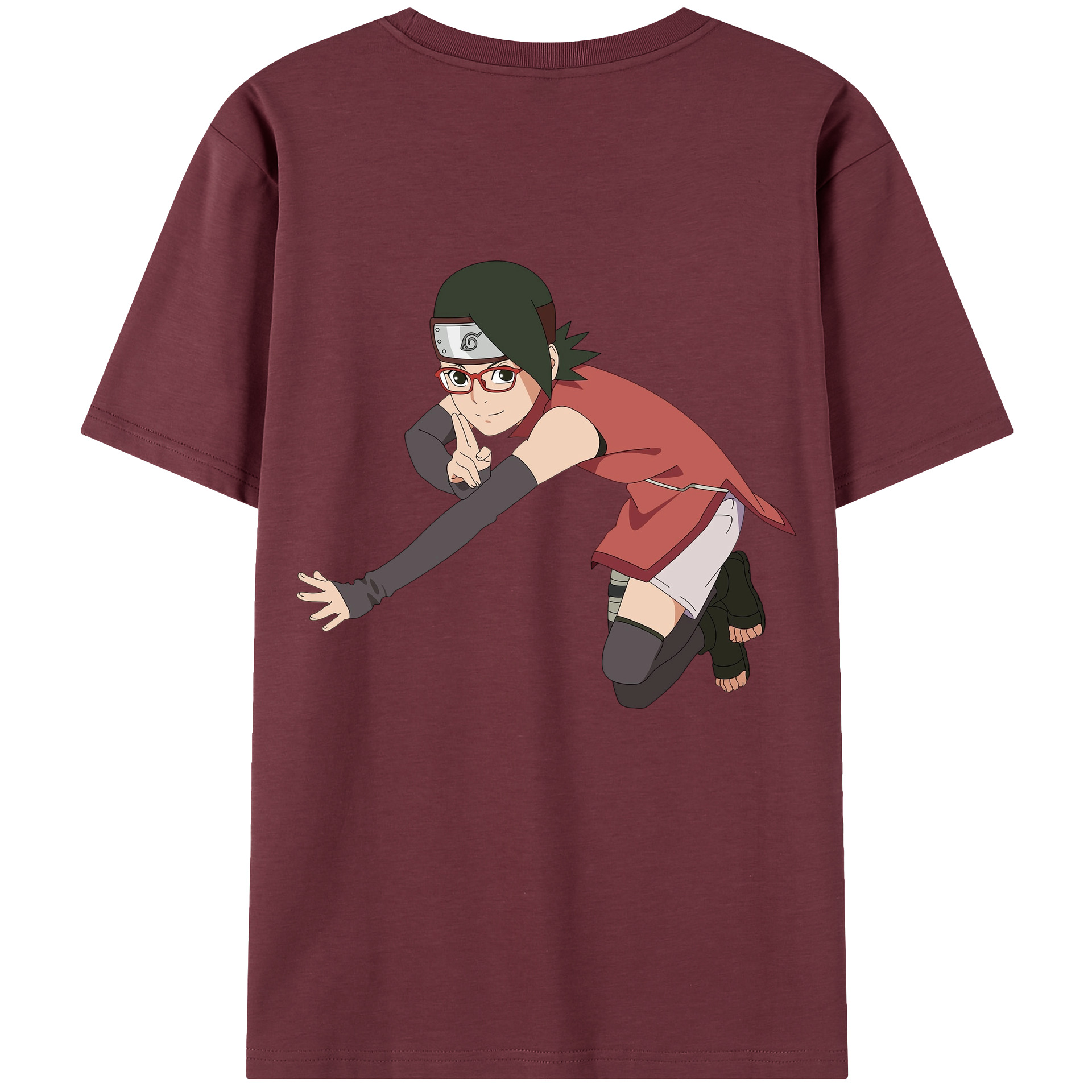 （画像用） NARUTO -ナルト- うちは サラダ Uchiha Sarada 綿100％半袖Tシャツ（背面プリント）